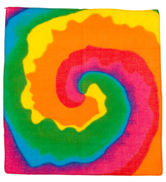 Buntes Batik Bandana 55x55 cm aus Baumwolle mit Hippie-Muster