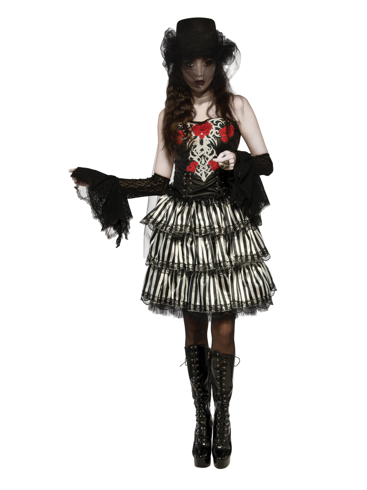 Rubies TUTU STRIPED BLACK & WHITE RUFFLE SKIRT Kostümzubehör