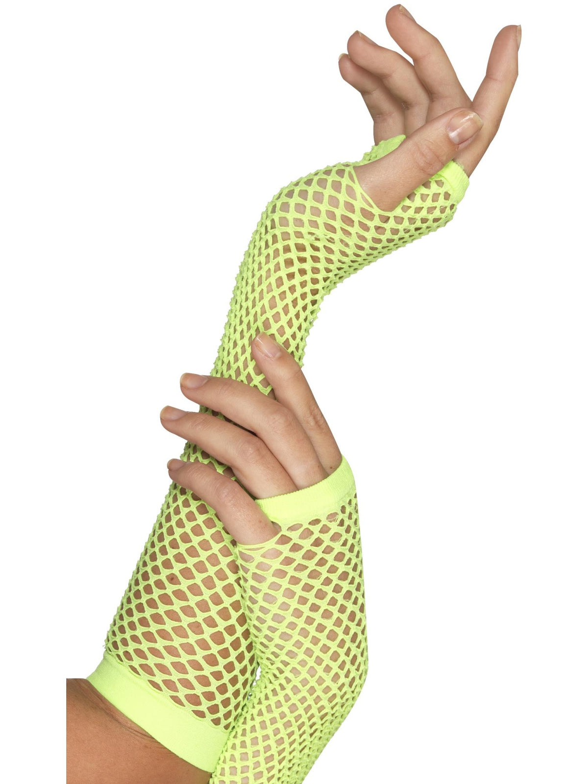 Smiffys Fishnet Gloves, Neon Green AC für Damen