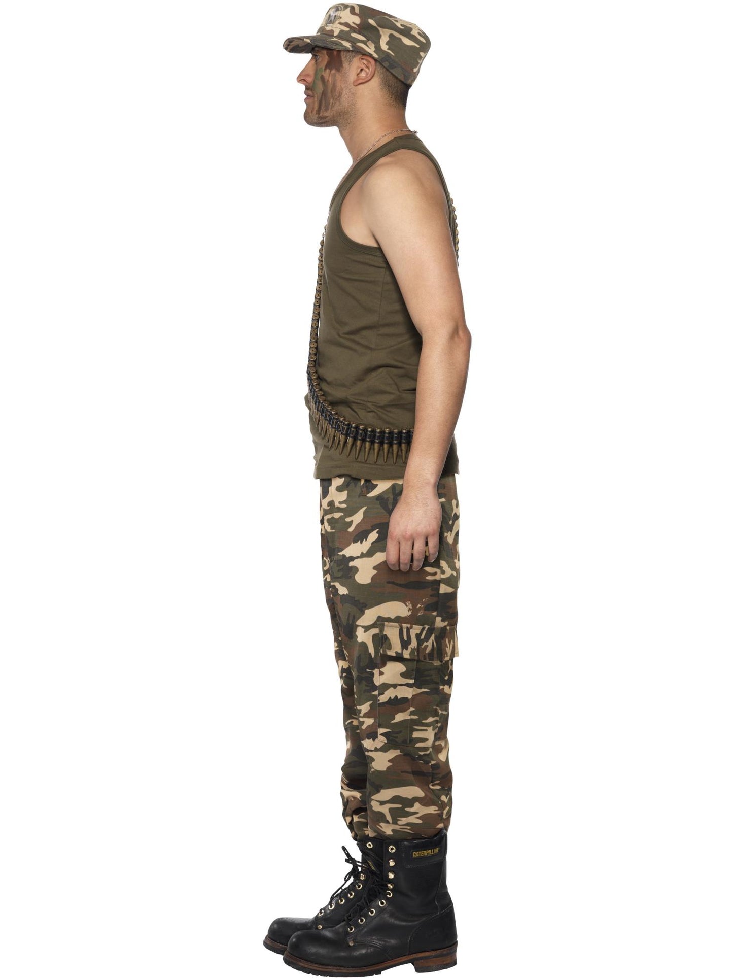 Smiffys Deluxe Khaki Camo Costume, Male, Khaki Green CS für Herren