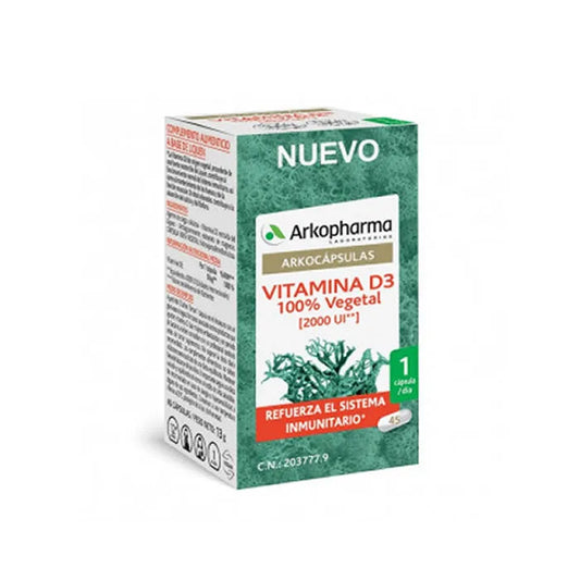 ARKOPHARMA ARKOPHARMA Arkocapsulas Vitamin D3 45 Kapseln Nahrungsergänzung Kosmetik