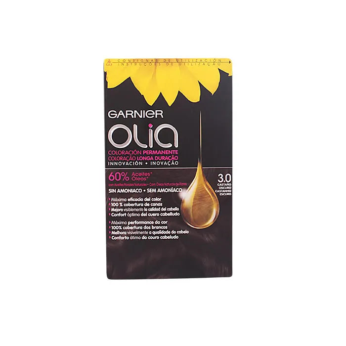 GARNIER GARNIER Olia Permanent Haarfarbe 3,0 Dunkelbraun Haarfärbemittel Kosmetik