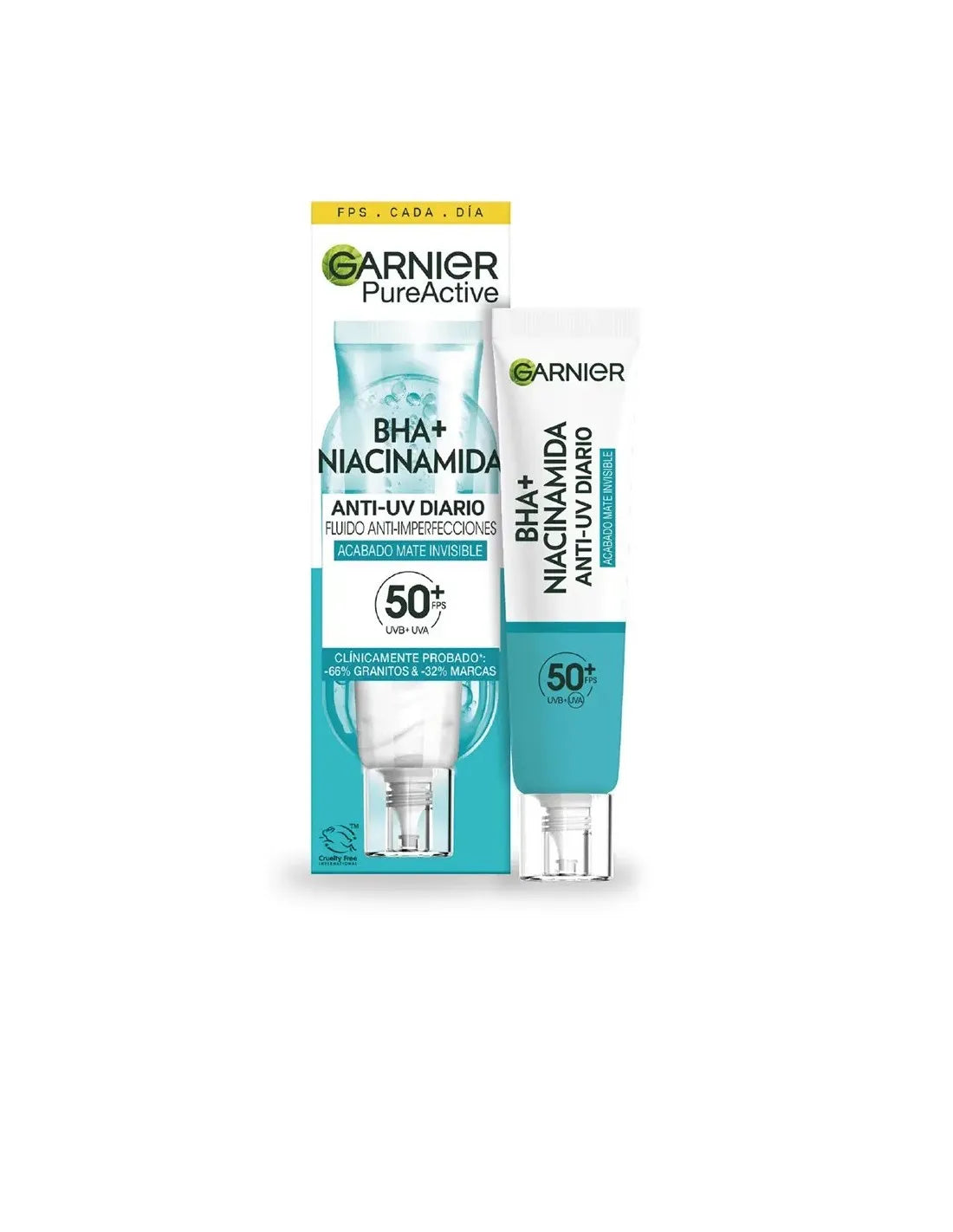 GARNIER GARNIER Pure Active BHA Niacinamid Fluid gegen Unreinheiten LSF 50 40 ml Kosmetik