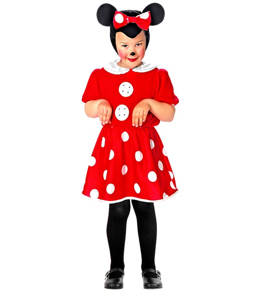 Mäuschen-Kostüm mit Kleid und Kopfbedeckung für Fasnacht