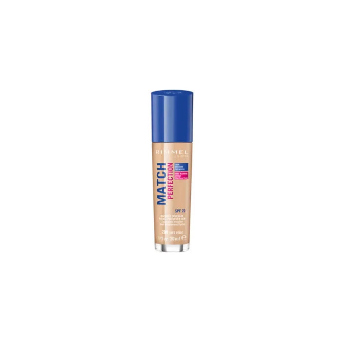 RIMMEL LONDON RIMMEL LONDON Match Perfection Foundation SPF 20 200 Soft Beige