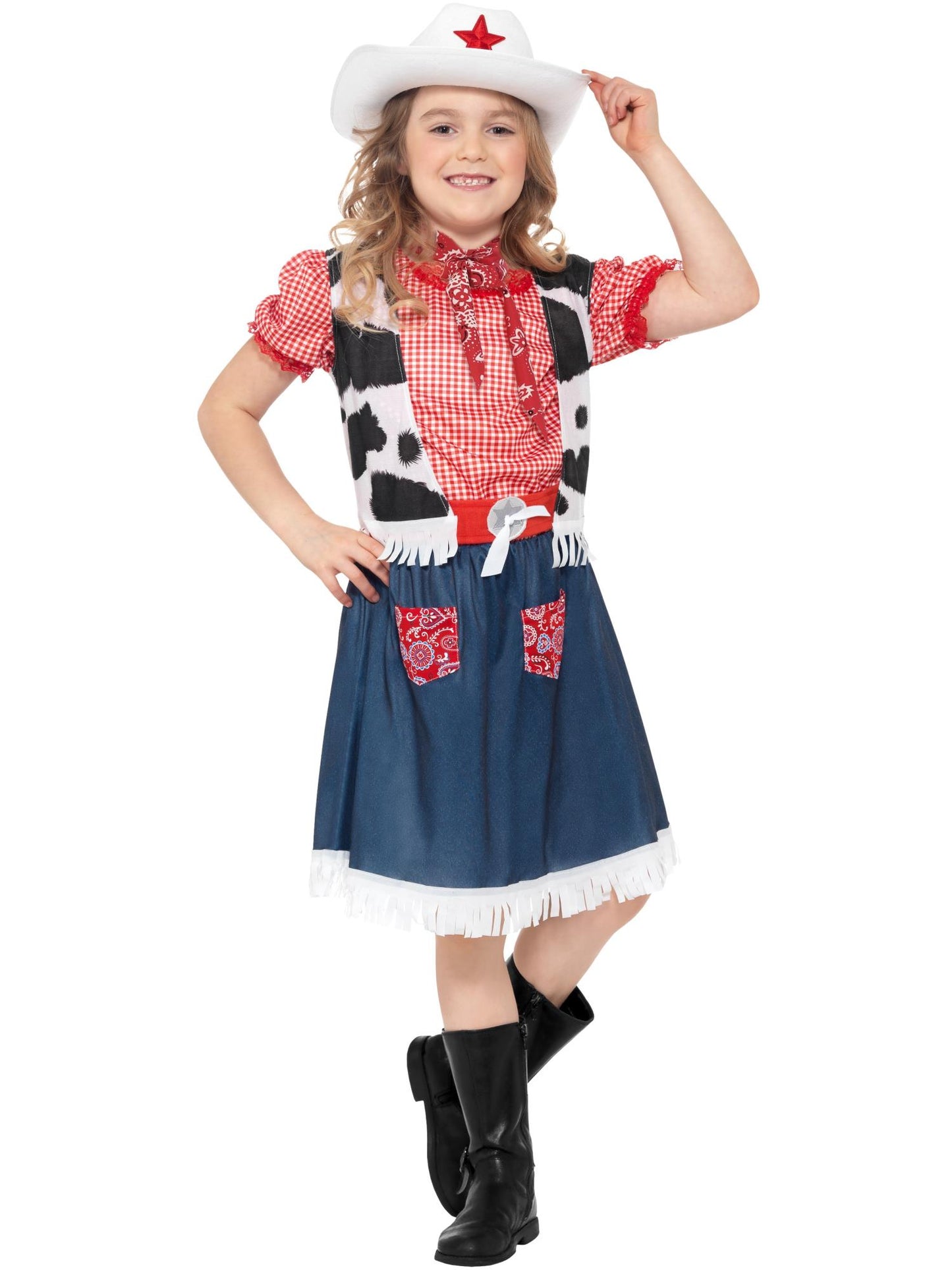 Smiffys COWBOYGIRL Cowgirl Sweetie Costume, Blue CS für Mädchen