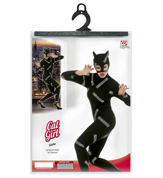 Katzenkostüm bestehend aus Overall und Maske für Fasnacht