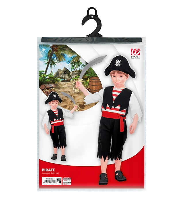 Piratenkostüm mit Gürtel und Dreispitz-Hut für Fasnacht und Karneval