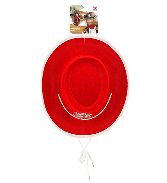 Roter Cowboyhut mit Sheriffstern Kindergröße für Fasnacht und Karneval
