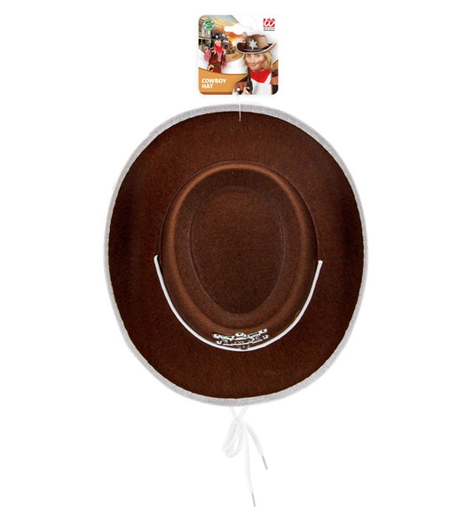 Brauner Cowboyhut mit Sheriffstern für Kinder, Fasnacht Kostümzubehör