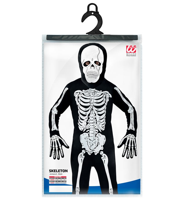 Skelett-Kostüm mit Maske für Fasnacht und Halloween