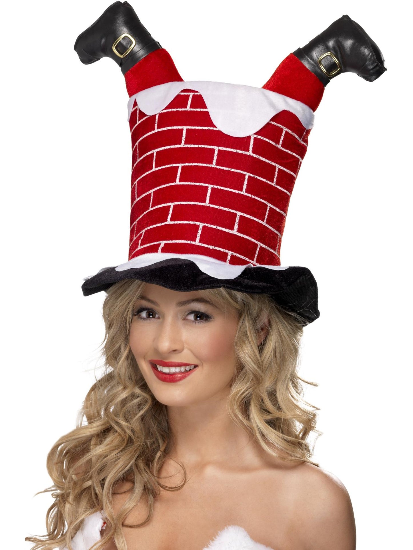 Smiffys Santa Stuck in Chimney Hat, Red für Herren