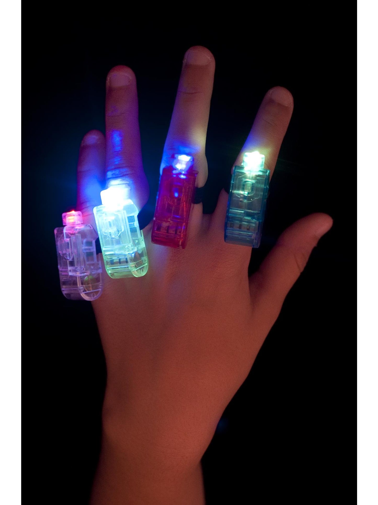 Smiffys FUNTIME Multi Colour, Multi Flashing Finger Lights, Assort JN für Unisex