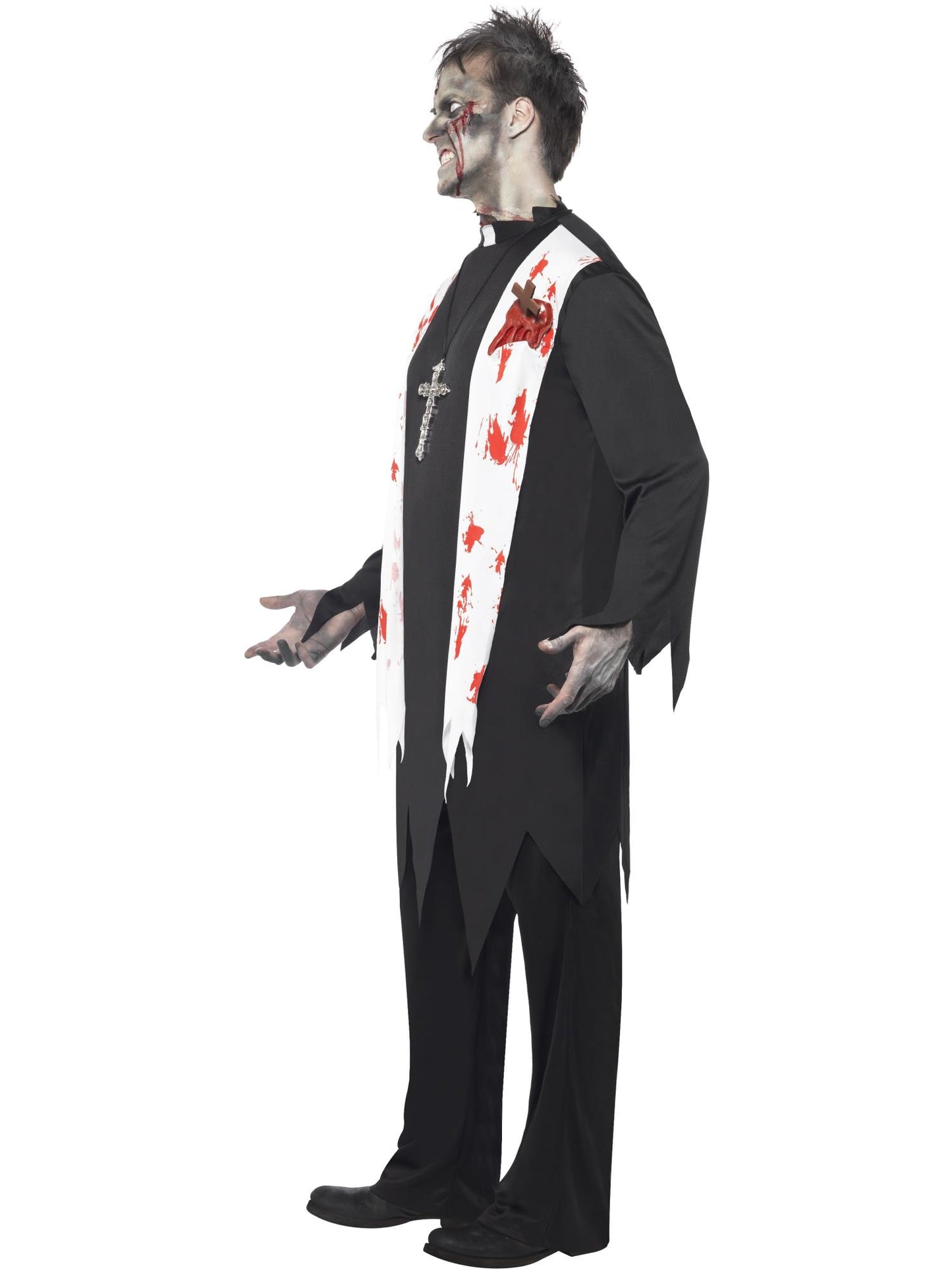 Smiffys Zombie Priest Costume, Black CS für Herren