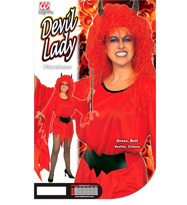 Teufelin Kostümkleid mit Gürtel in Rot und Schwarz für Fasnacht