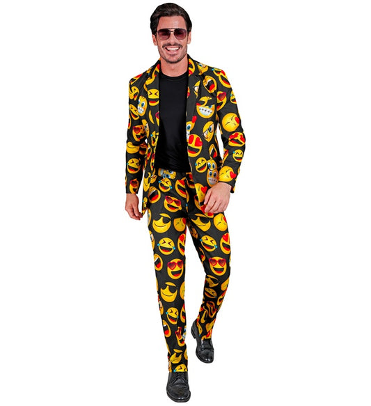 Emoji Party Fashion Anzug mit buntem Muster aus Jackett und Hose