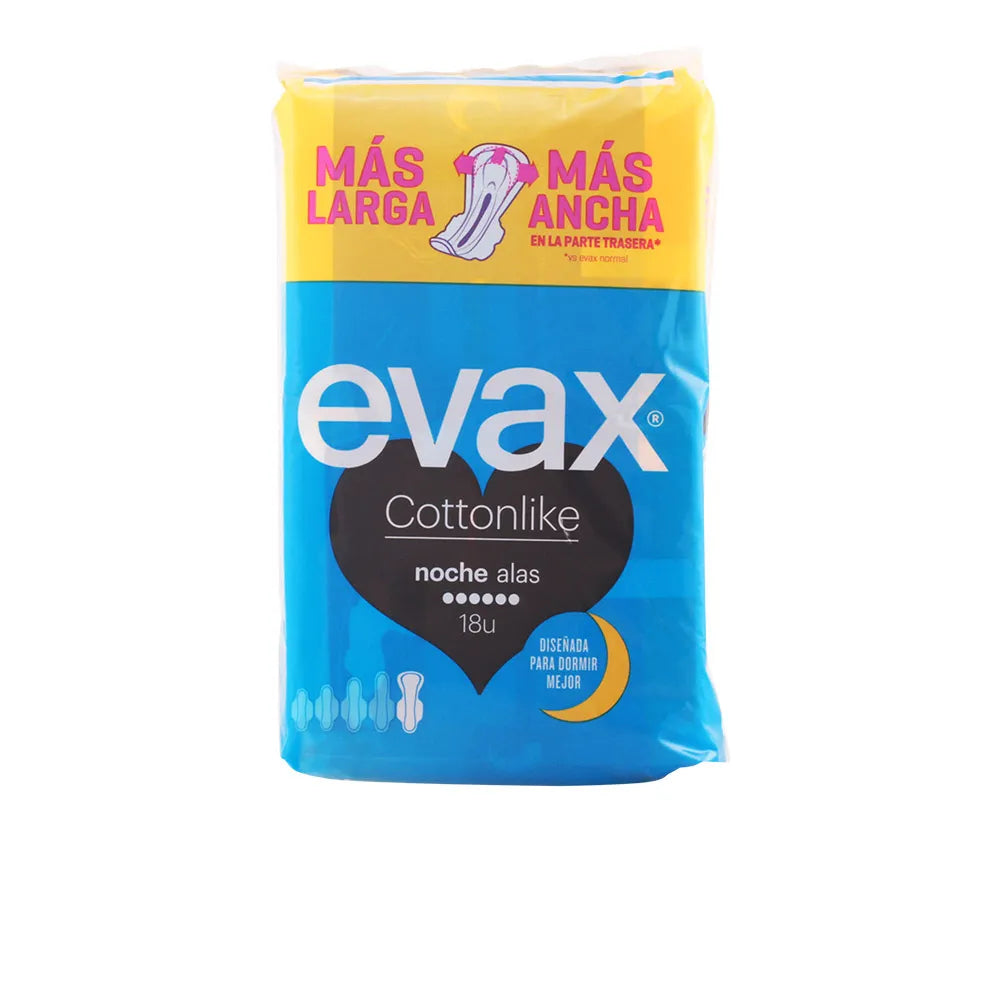 EVAX EVAX Cottonlike Nacht Damenbinden mit Flügeln 18 Stück Kosmetik