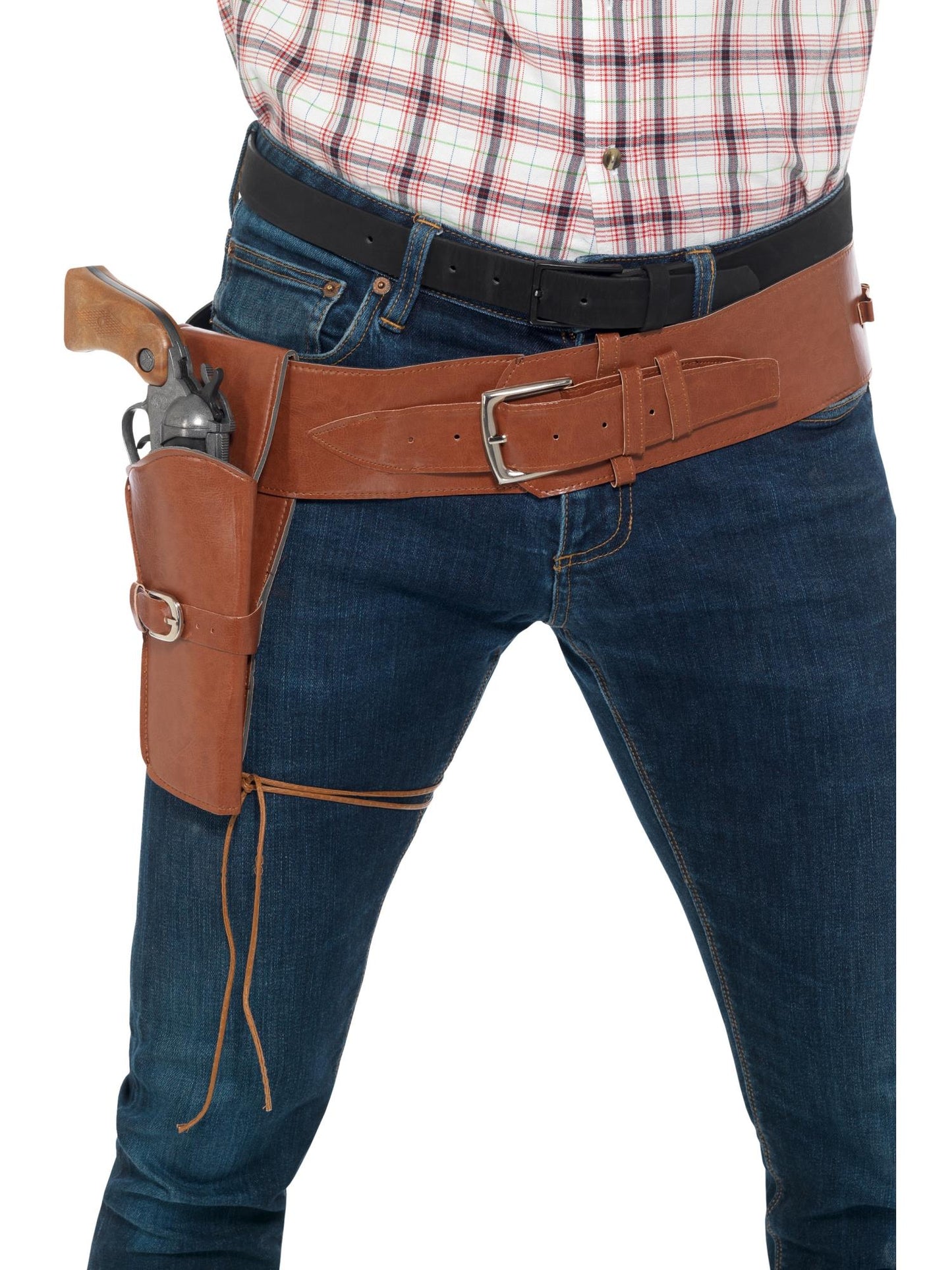 Smiffys COWBOYGIRL Adult Faux Leather Single Holster with Belt, Tan AC für Unisex