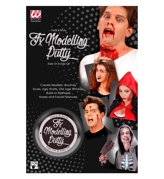 Gesichtsveränderung Modelliermasse im Behälter für Fasnacht Kostüme
