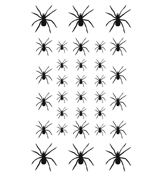 32 temporäre Spinnen Tattoos auf Haut für Fasnacht und Halloween