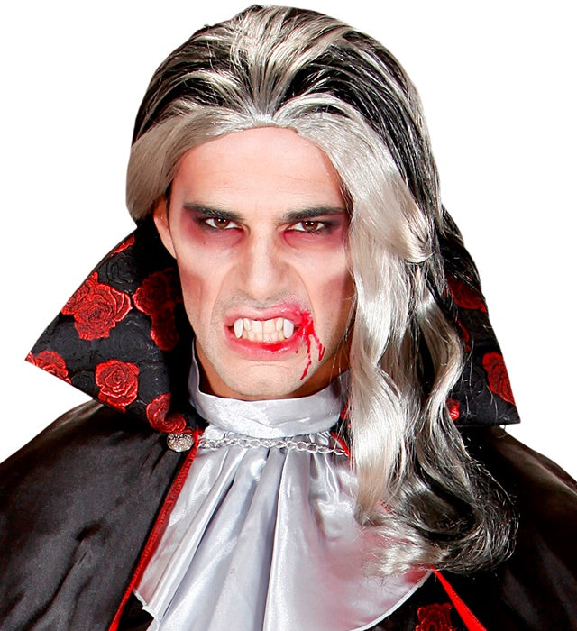 Vampir-Schminke Set mit zwei Eckzähnen, Blutgel und Make-Up für Halloween