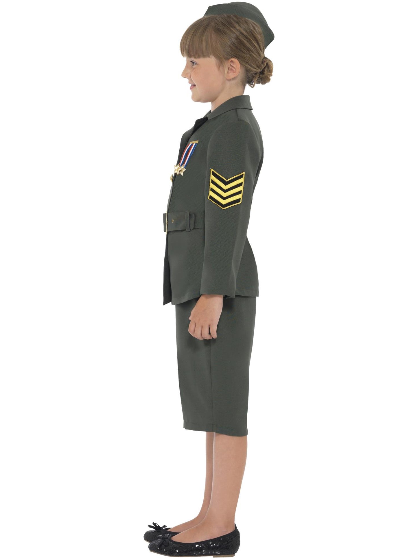 Smiffys 1940S WW2 Army Mädchenkostüm, Khaki Green CS