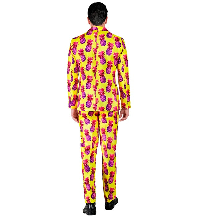 Neon Ananas Party-Anzug aus Jackett und Hose mit leuchtendem tropischem Design