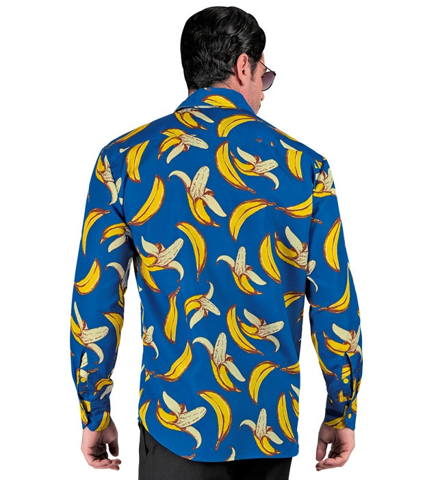 Neon Banane Party Hemd mit leuchtendem Bananen-Motiv für Fasnacht und Mottopartys