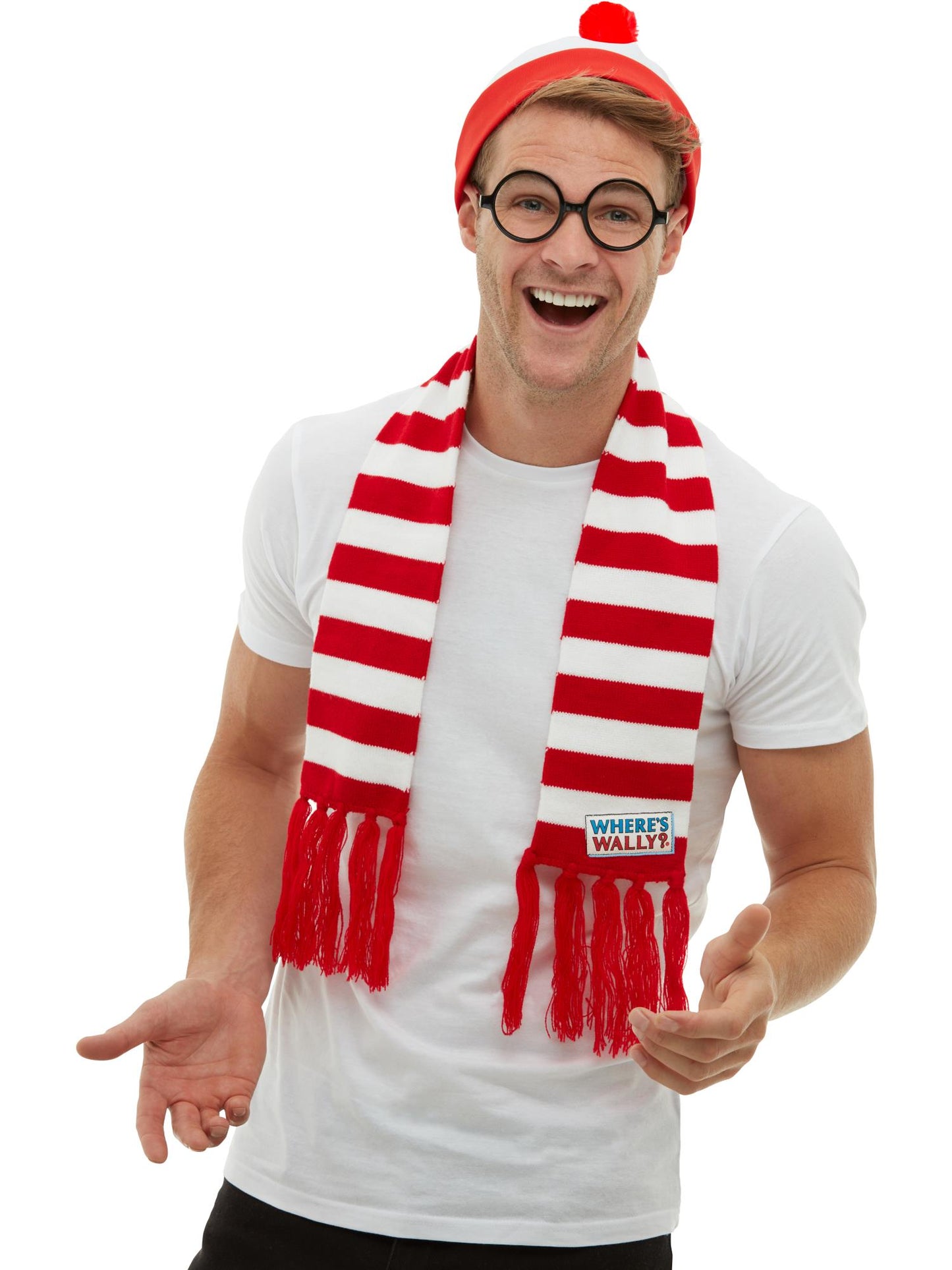 Smiffys BOOK WEEK Where's Wally? Kit, Red & White AC für Unisex