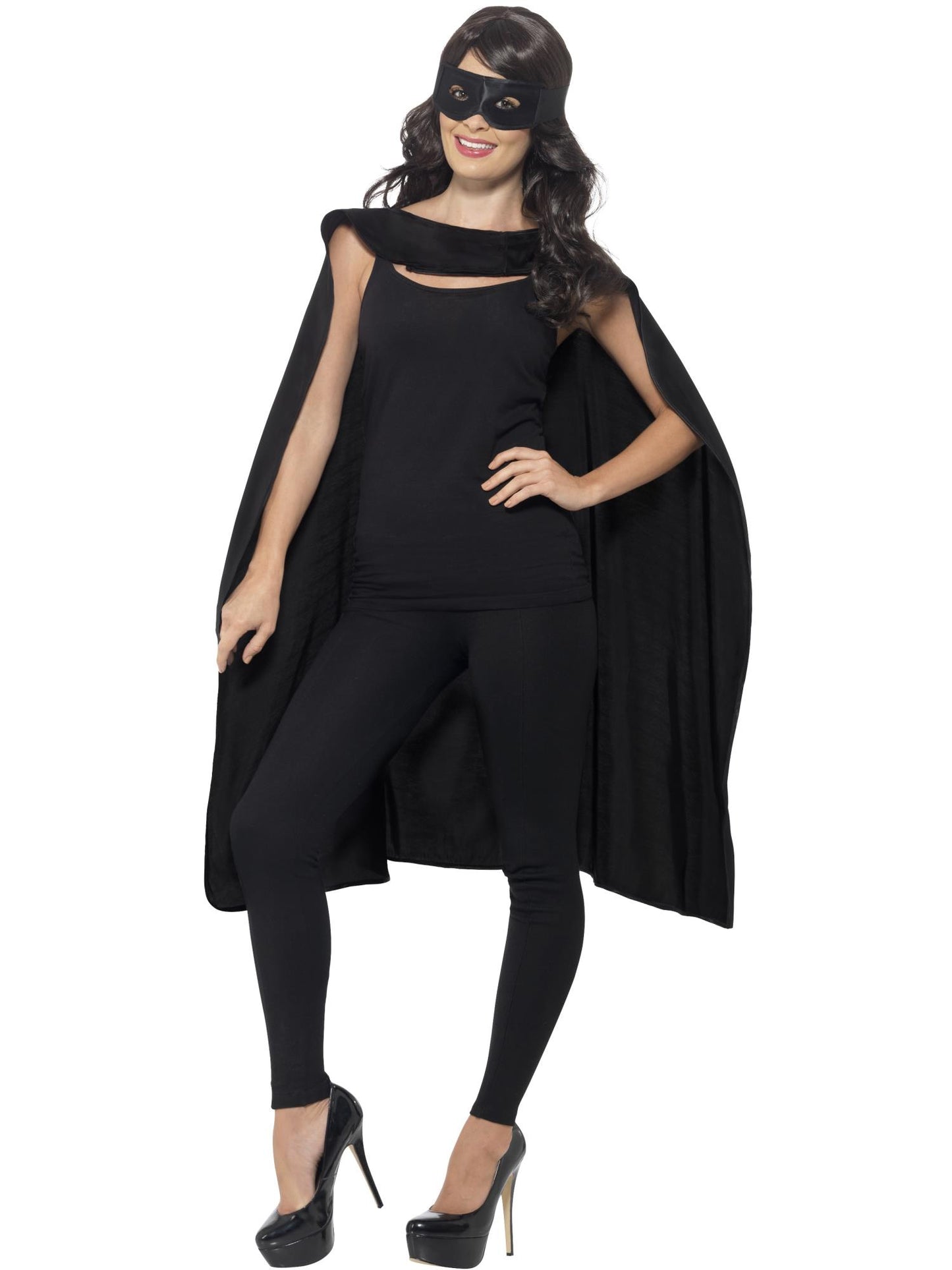 Smiffys SUPERHERO Cape, Black für Unisex