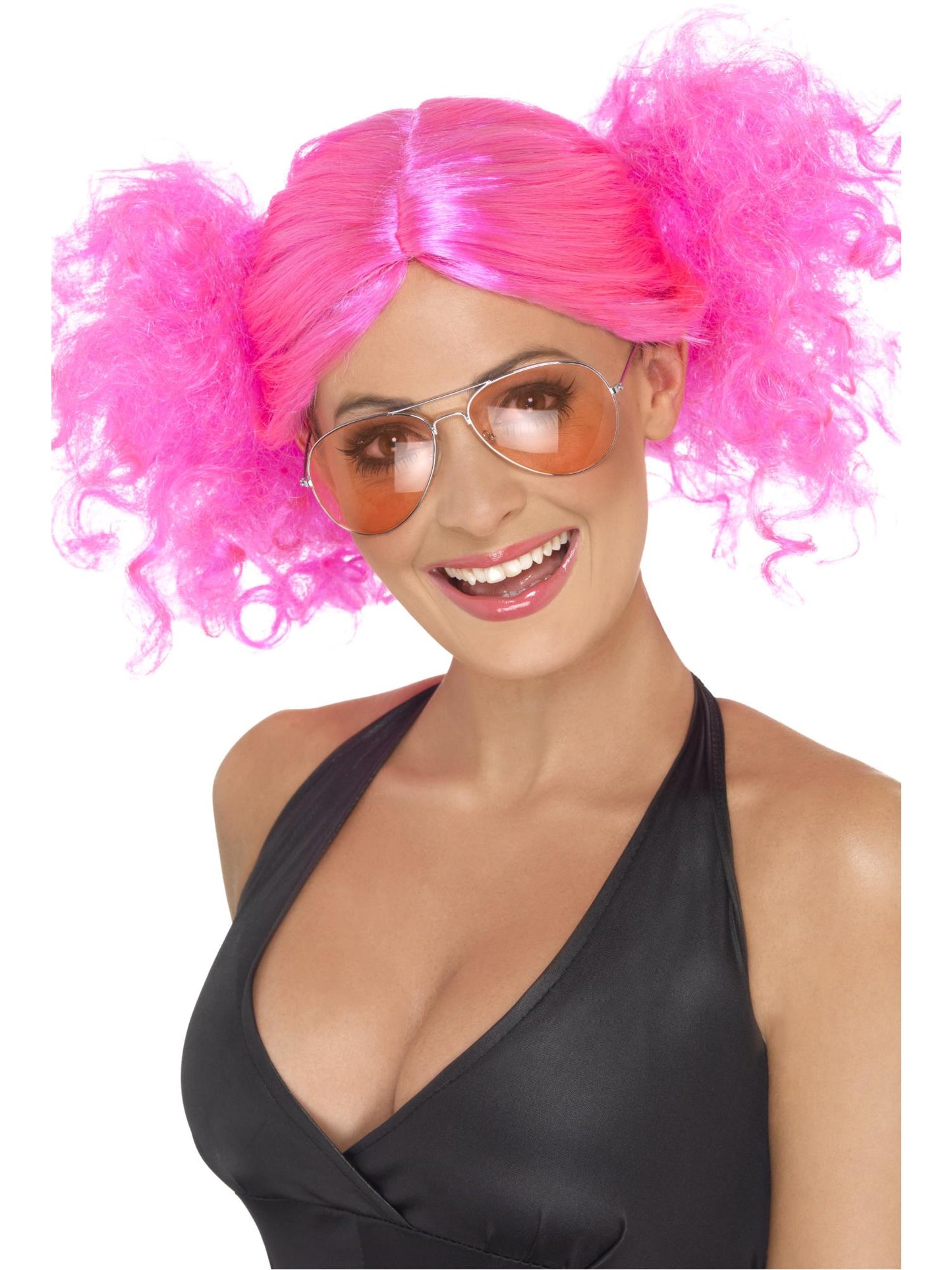 Smiffys 1980S 80s Bunches Wig, Pink für Damen