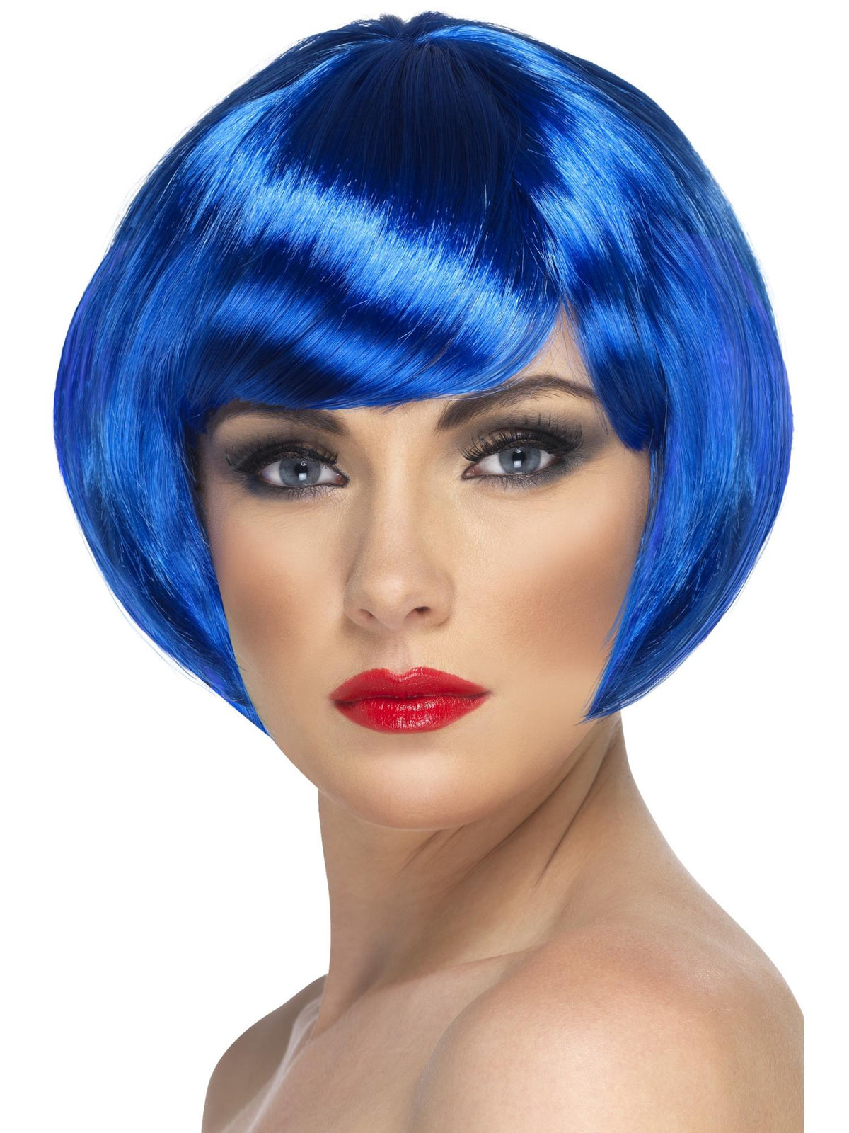 Smiffys Babe Perue blond kurzer Bob mit Pony fuer Damen – Seitenansicht