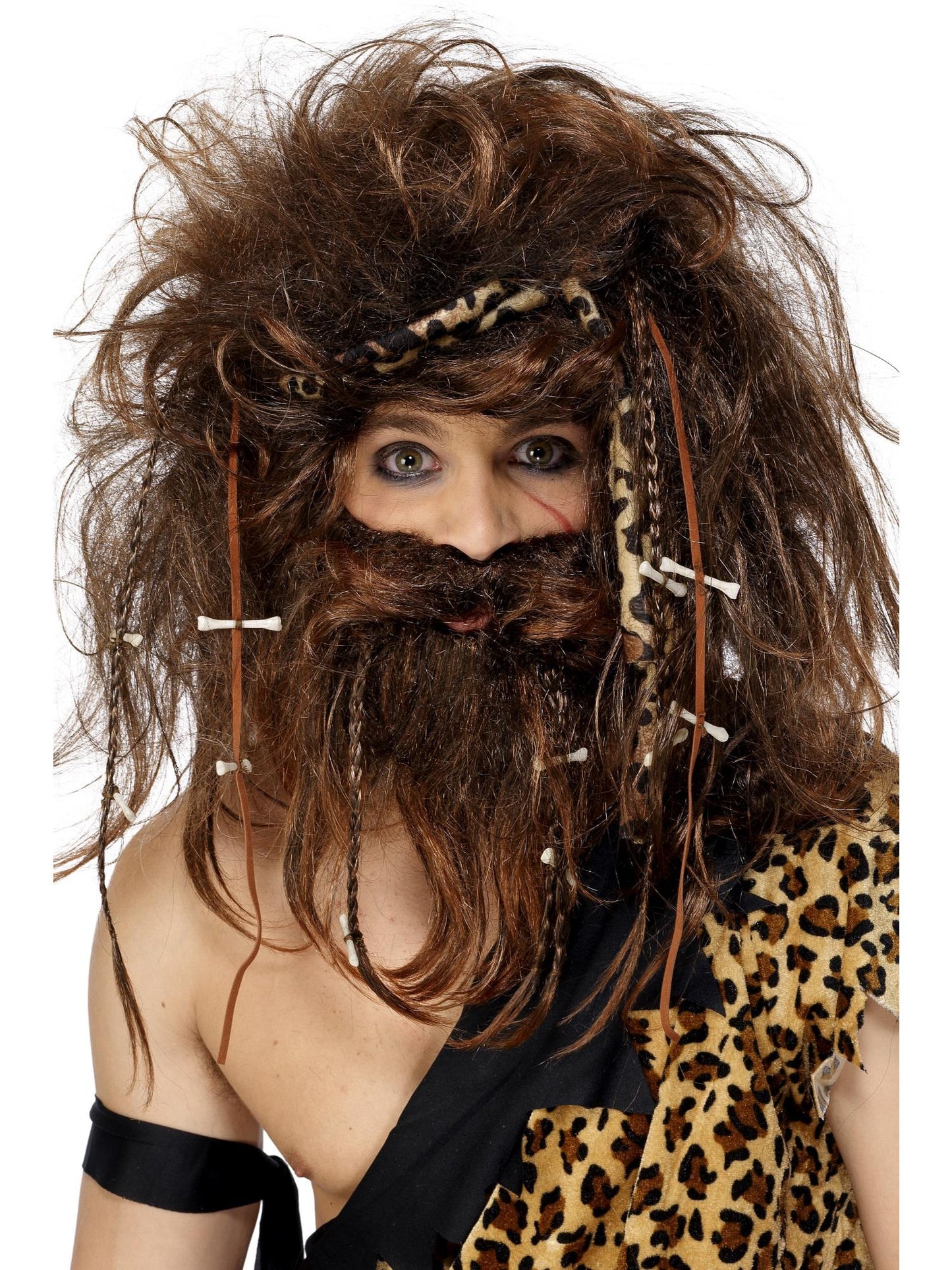 Smiffys Crazy Caveman Set, Brown WI für Herren