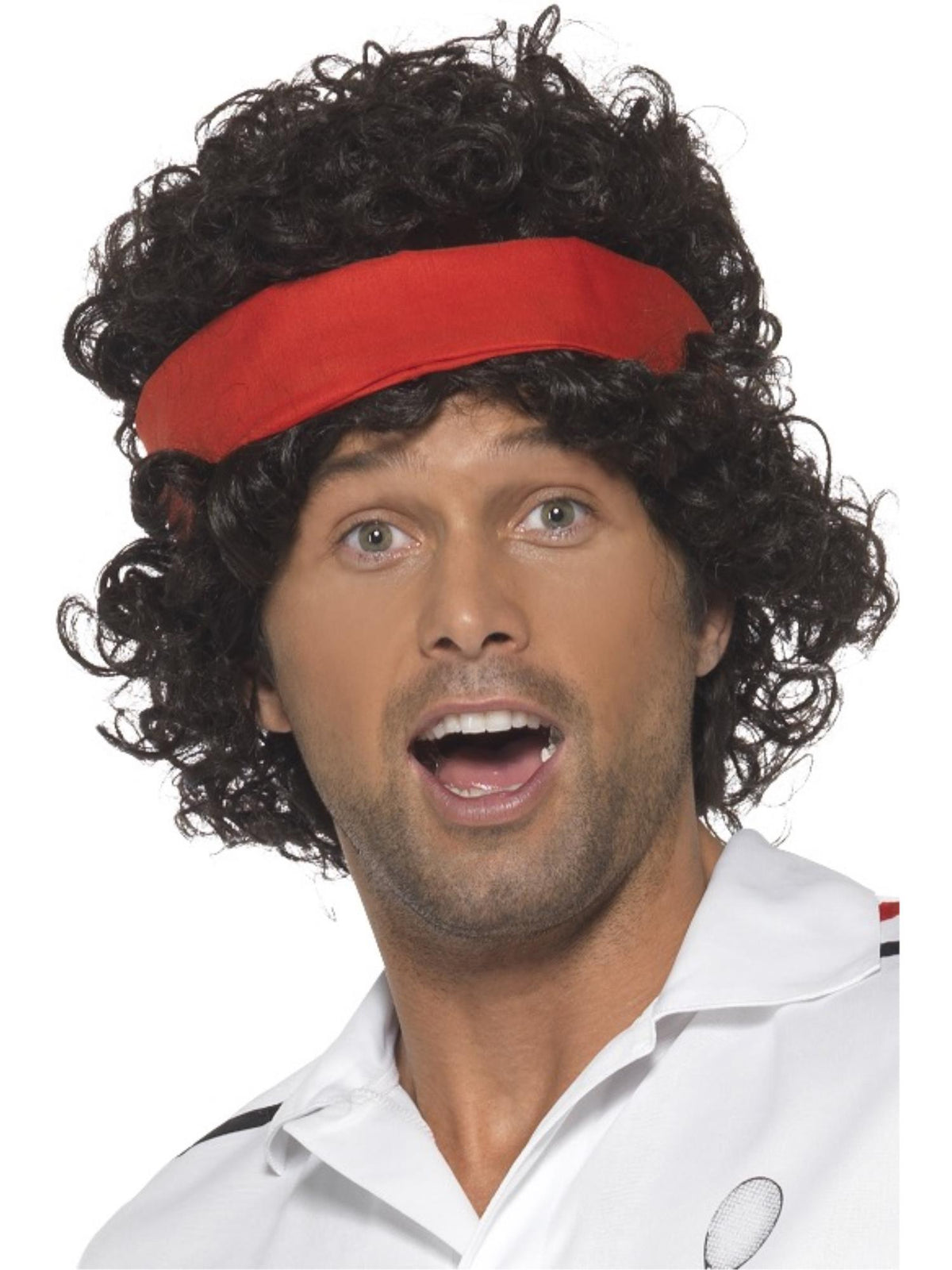 Smiffys 80s Tennis Ace Wig, Brown für Herren