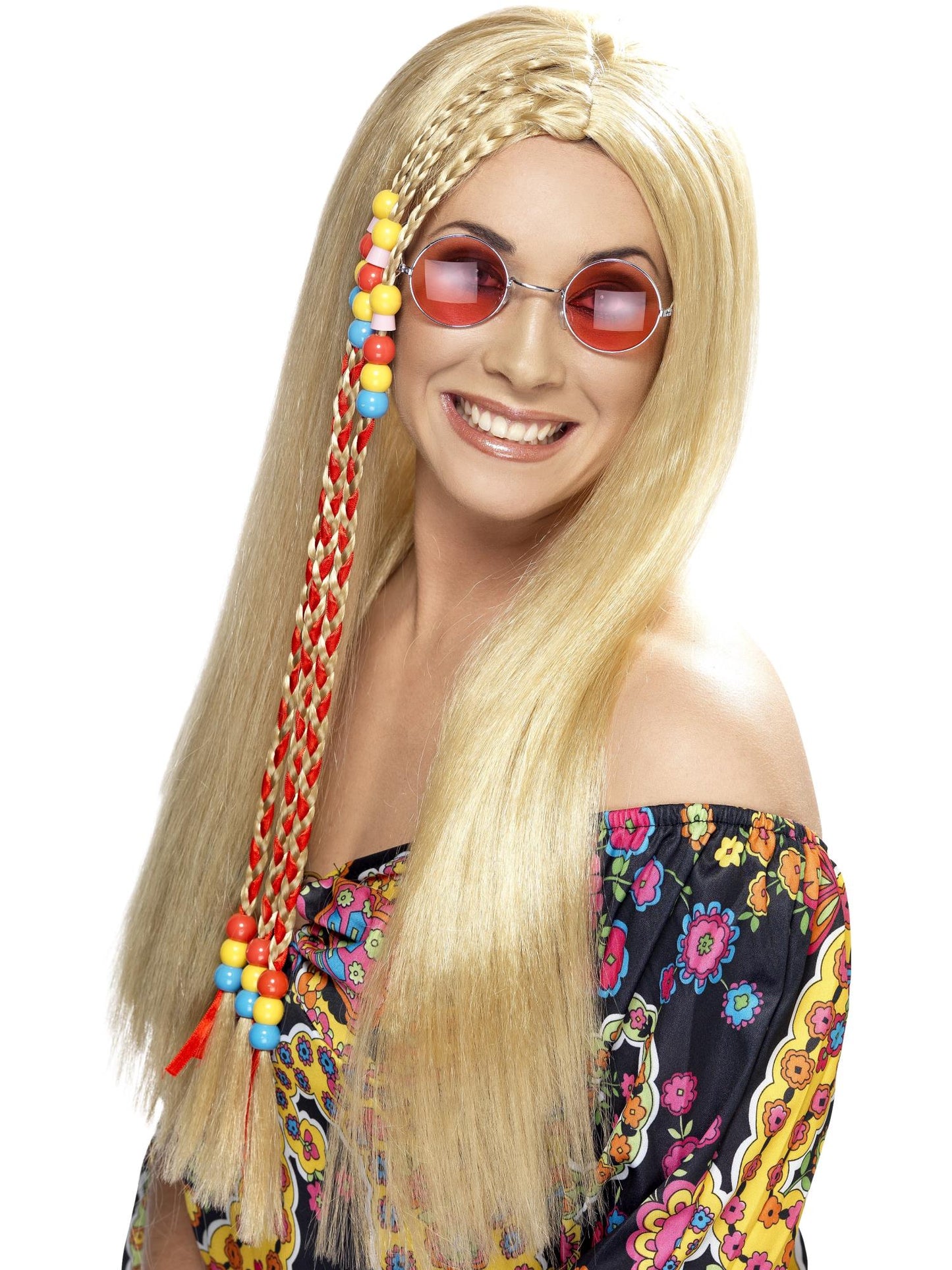 Smiffys Hippy Party Wig, Black für Damen