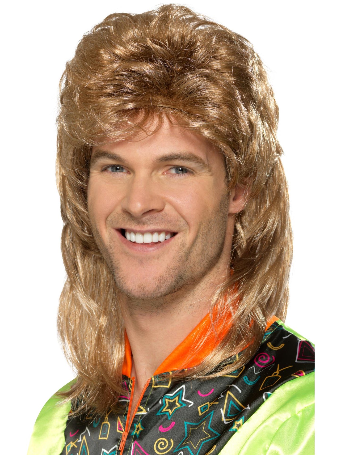 Smiffys Mullet Wig, Brown für Herren
