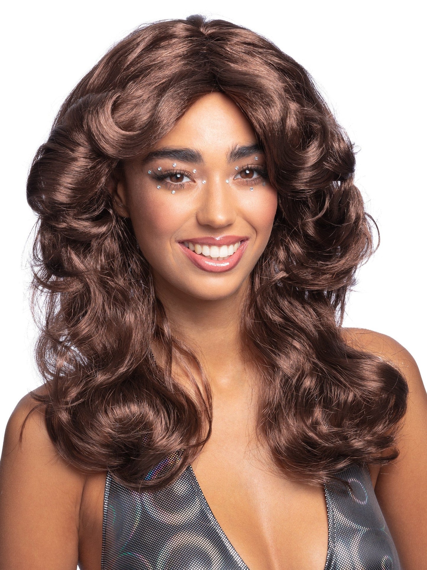 Smiffys 1970S 70s Flick Wig, Brown für Damen