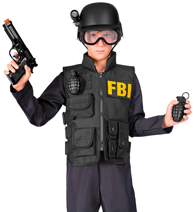 S.W.A.T. Einsatz-Set mit Helm, taktischer Brille, Taschenlampe und Spielzeugwaffen