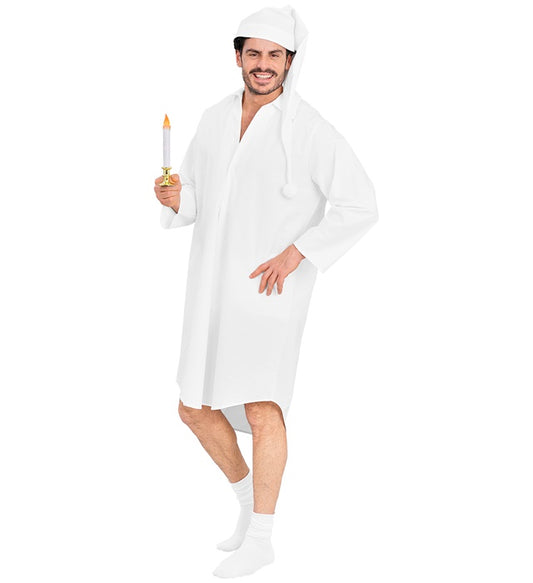 Weiches Nachtkleid mit passender Schlafmütze für Fasnacht