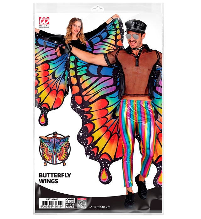Bunte Regenbogen Schmetterlingsflügel mit großer Spannweite von 175x140 cm