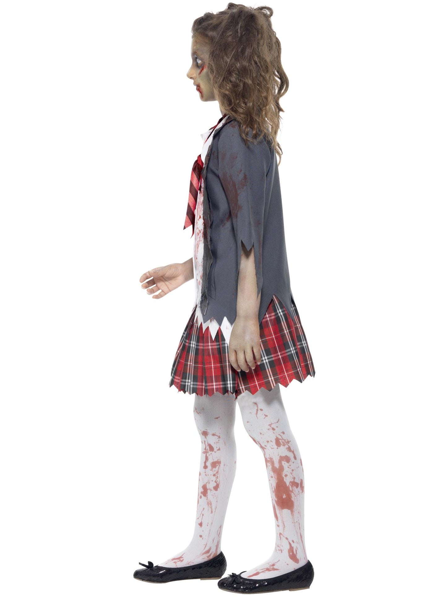 Smiffys Zombie School Mädchenkostüm, Grey CS