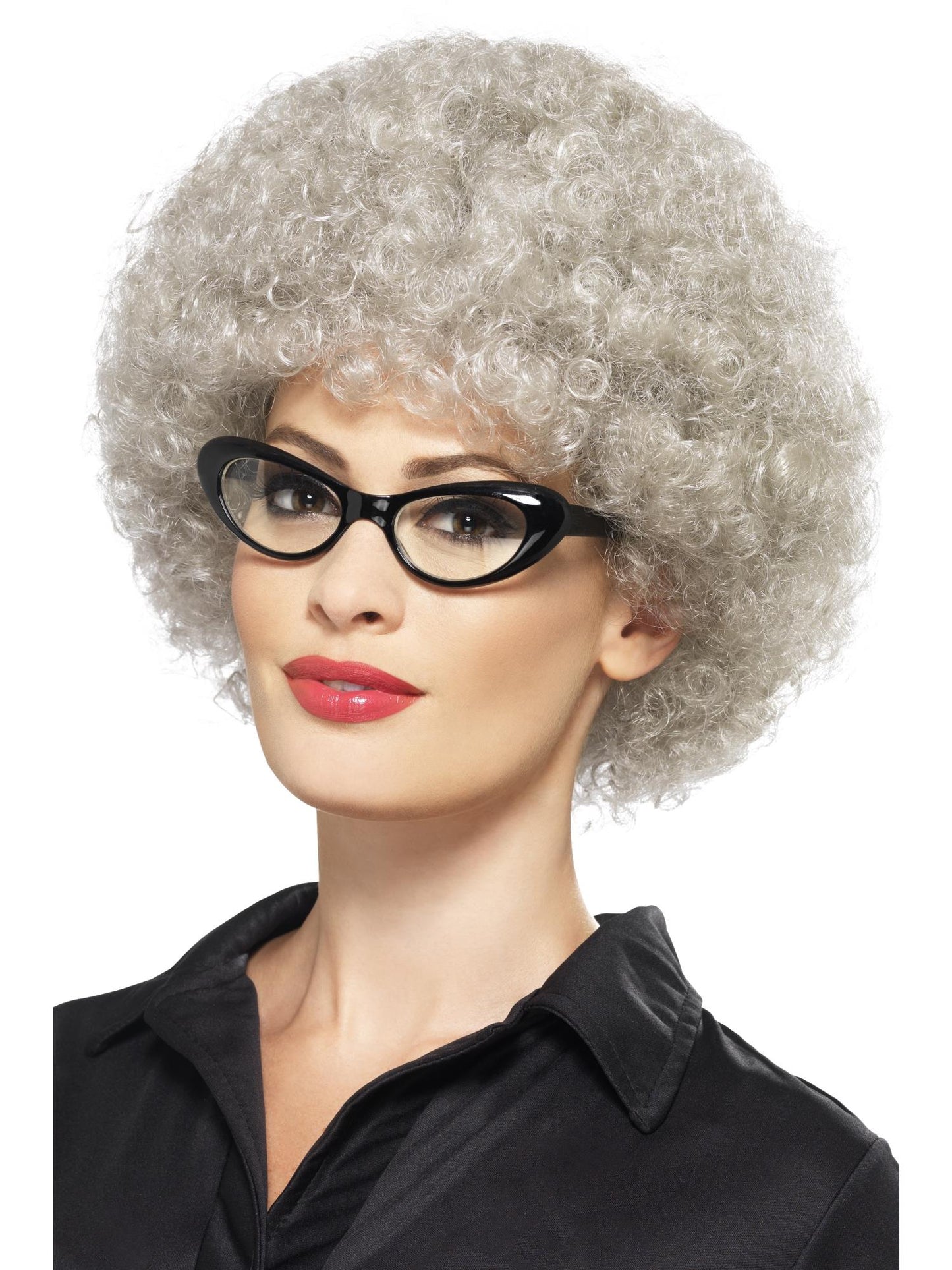 Smiffys Granny Perm Wig, Grey für Unisex