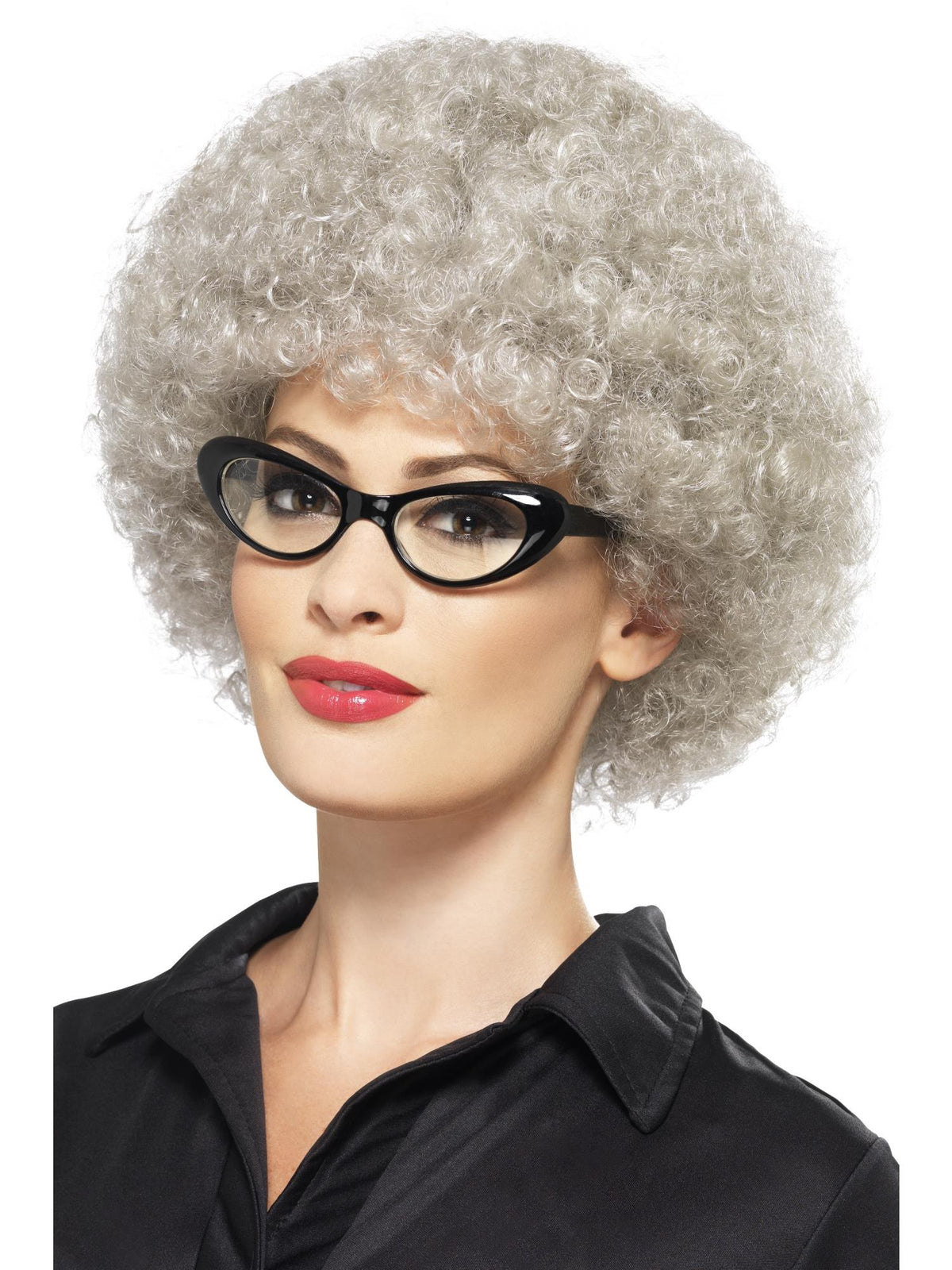 Smiffys Granny Perm Wig, Grey für Unisex