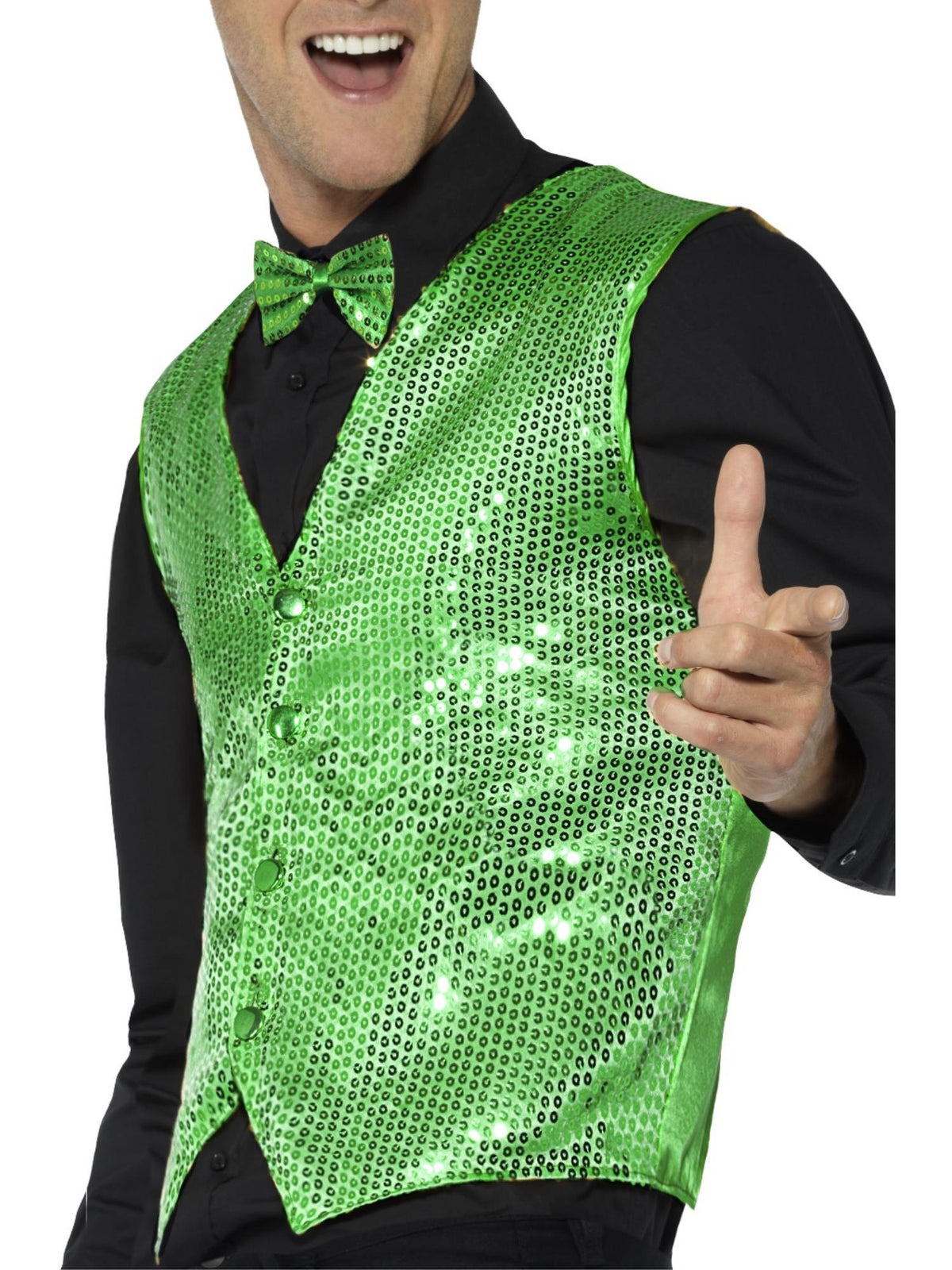 Smiffys PARTY Sequin Waistcoat, Green CS für Unisex