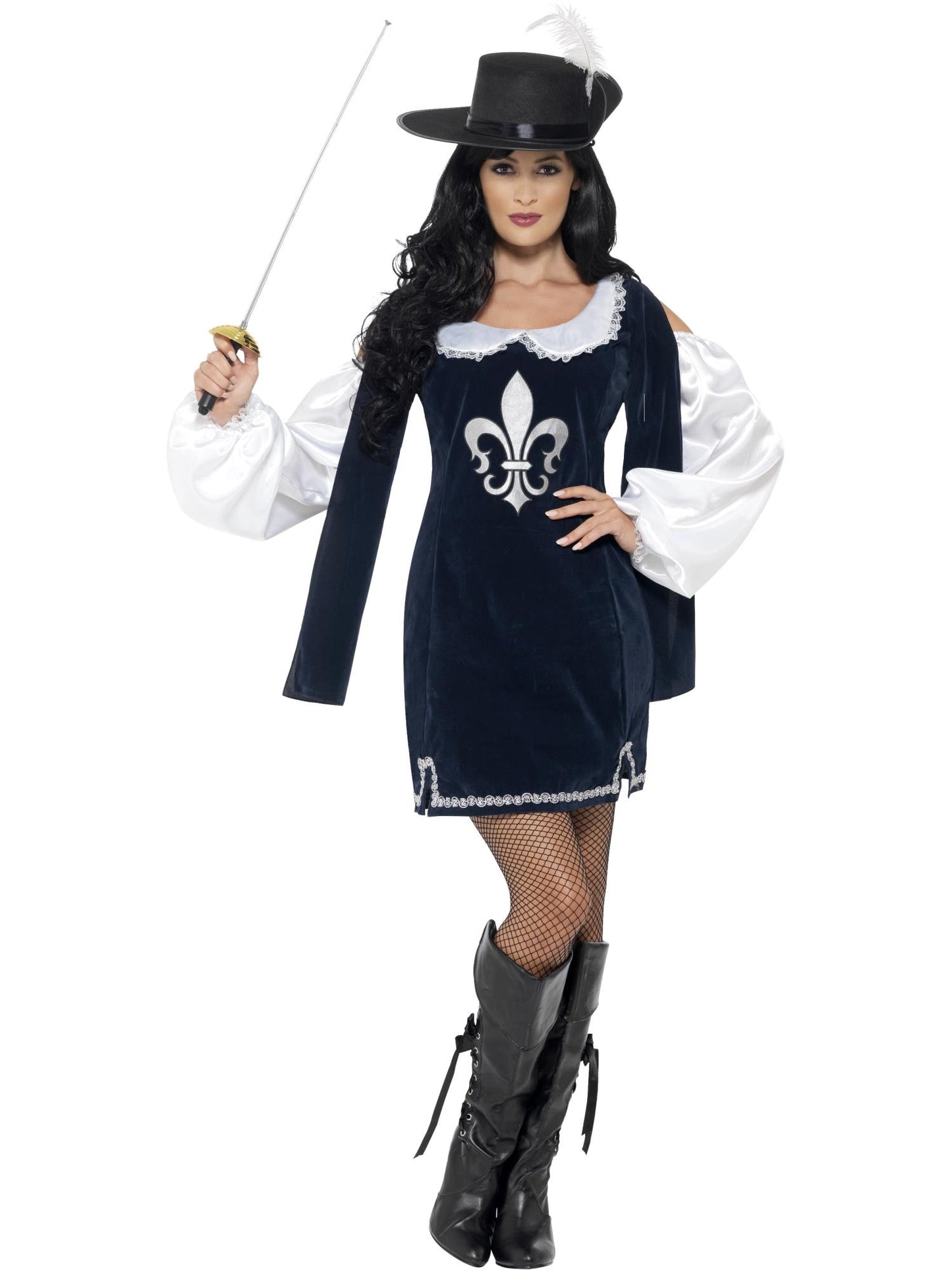 Smiffys MEDIEVAL Musketeer Female Costume, Navy CS für Damen
