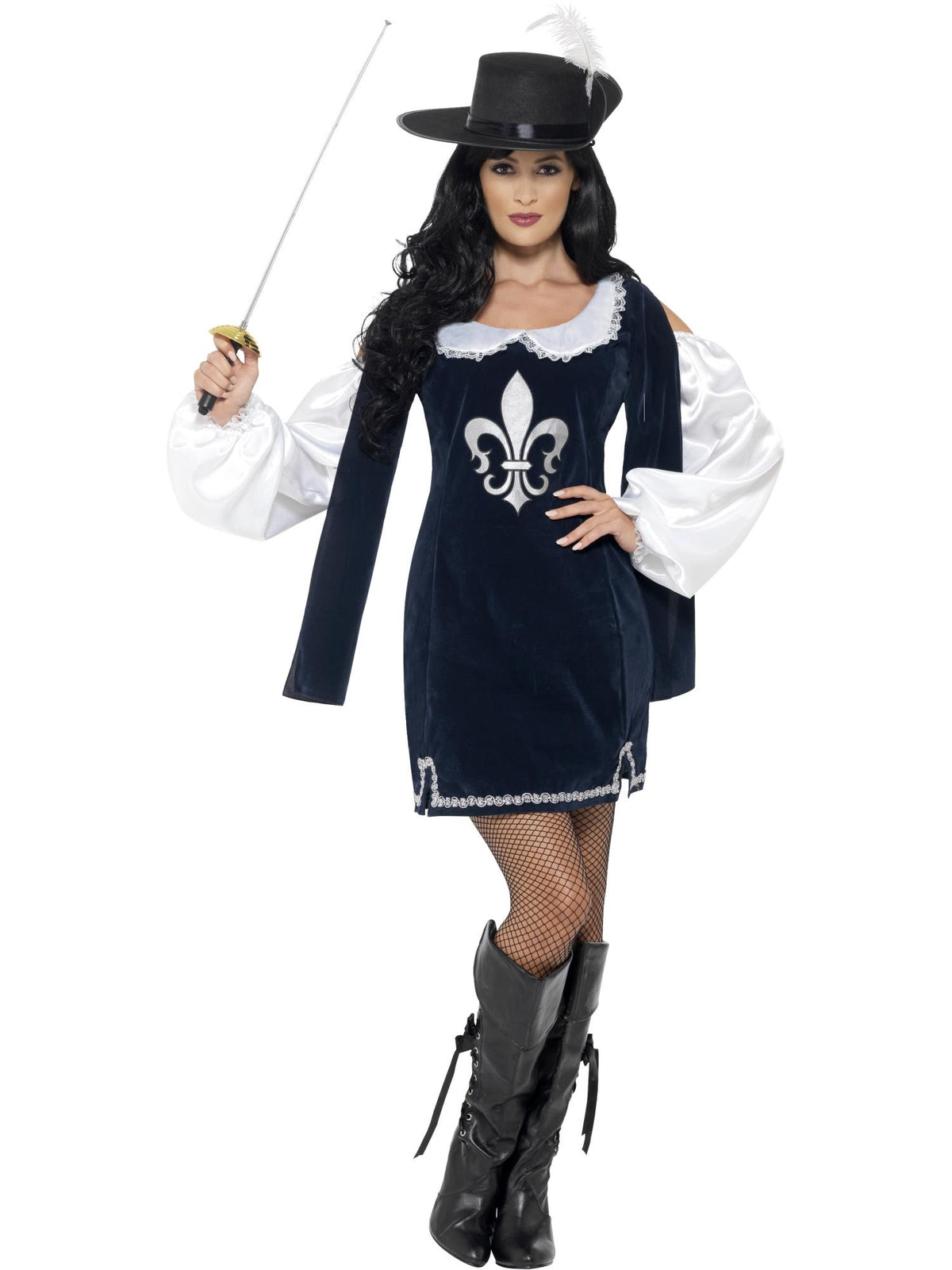 Smiffys MEDIEVAL Musketeer Female Costume, Navy CS für Damen