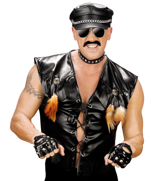 Cowboy-Weste im Lederlook für Fasnacht und Karneval