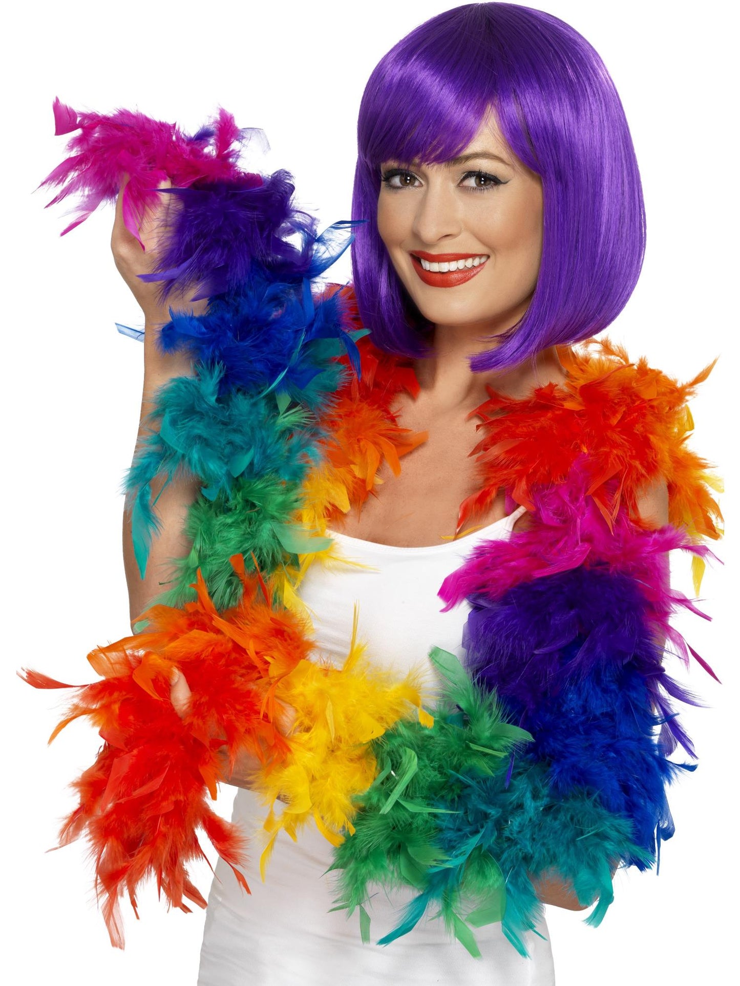 Smiffys Feather Boa, 80g, Rainbow AC für Unisex