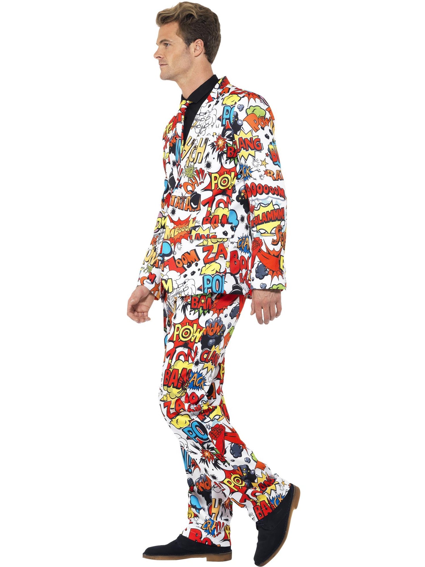 Smiffys COMEDY Comic Strip Suit, Red & White CS für Herren