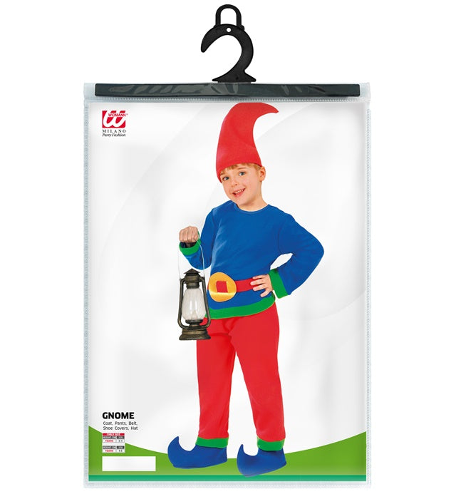 Zwerg Kostüm Set mit Oberteil, Hose, Gürtel, Überstiefeln und Hut für Fasnacht